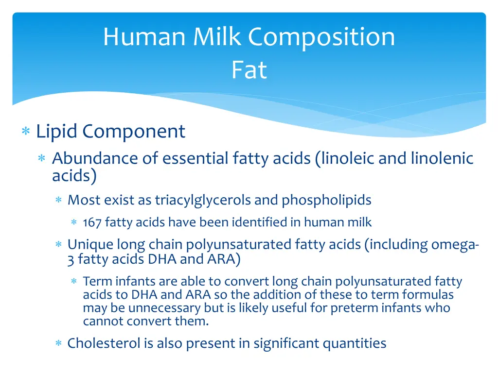 human milk composition fat 3