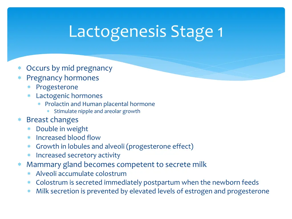 lactogenesis stage 1