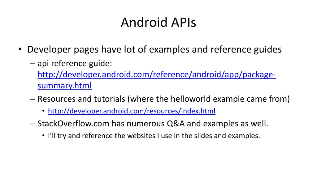 android apis 1