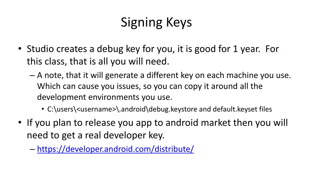 signing keys