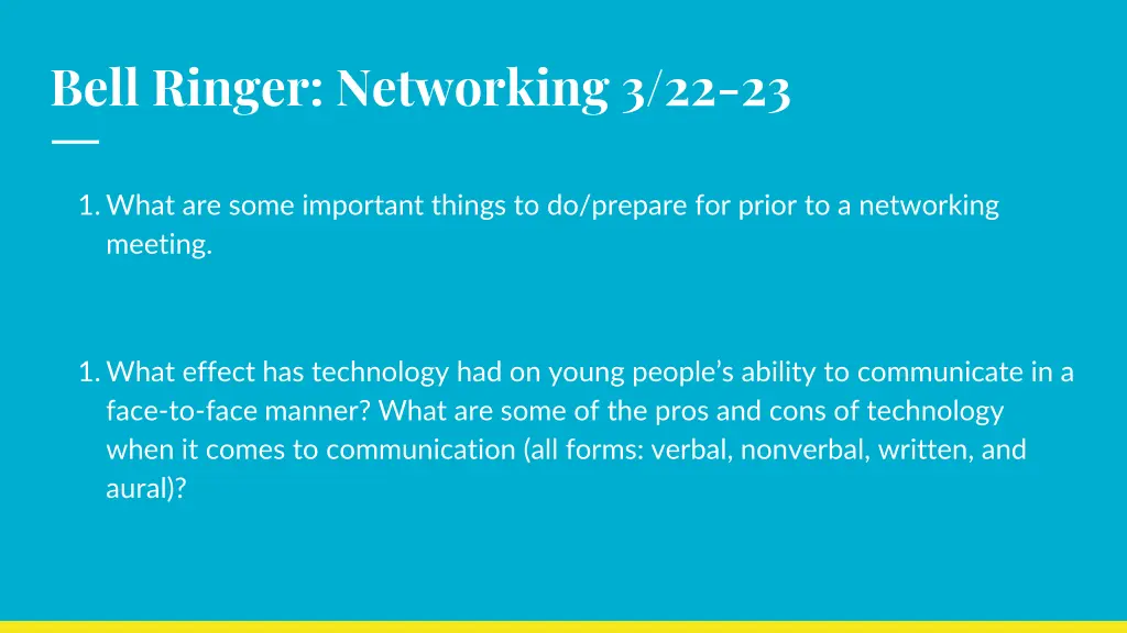 bell ringer networking 3 22 23