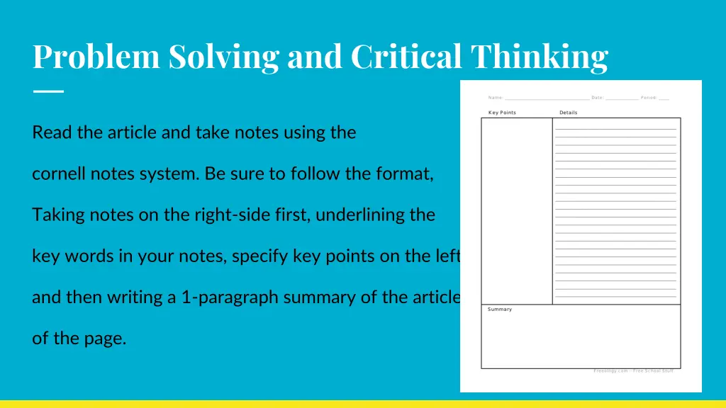 problem solving and critical thinking