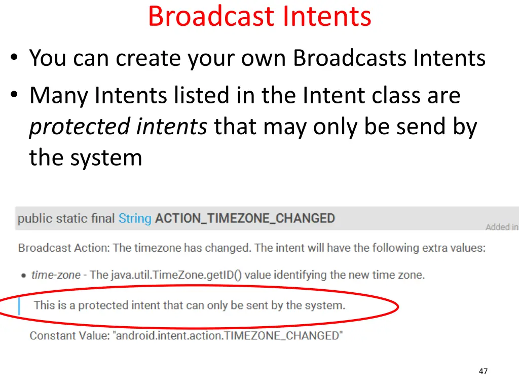 broadcast intents