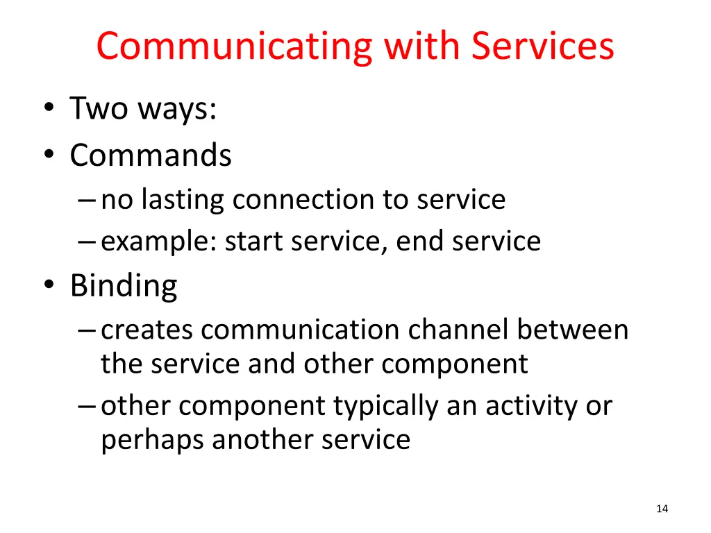 communicating with services two ways commands