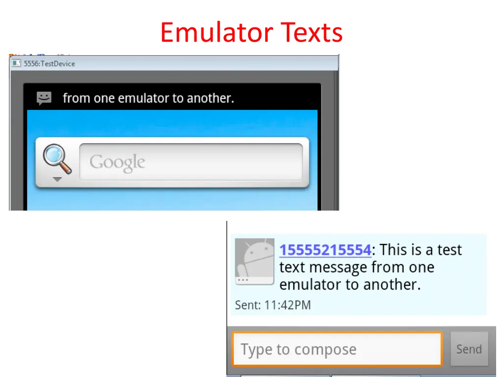 emulator texts