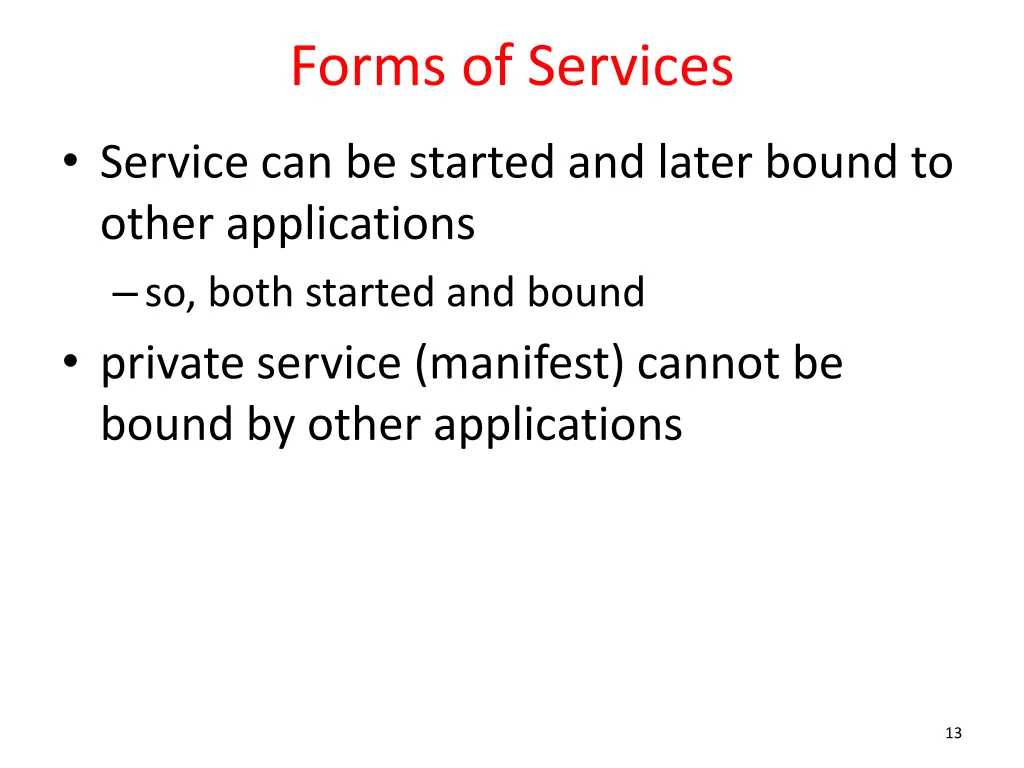 forms of services