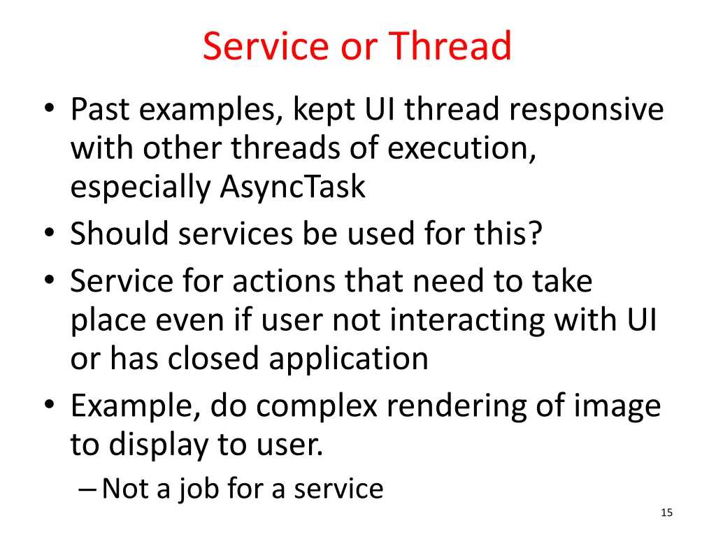 service or thread