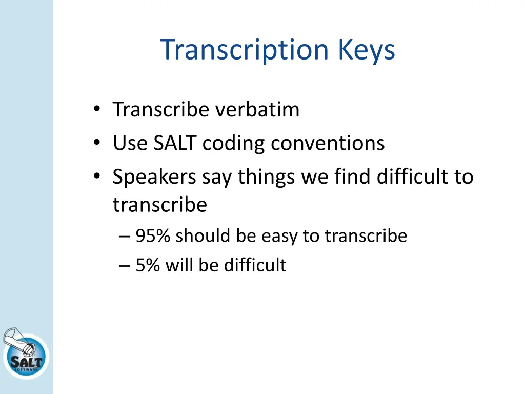 transcription keys