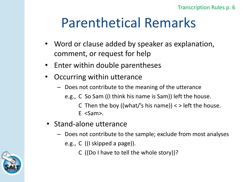 transcription rules p 6