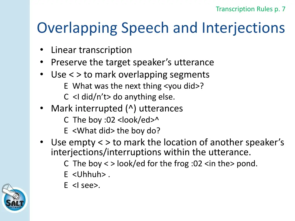 transcription rules p 7 1