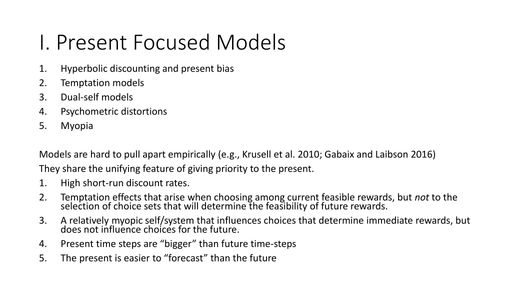 i present focused models 1