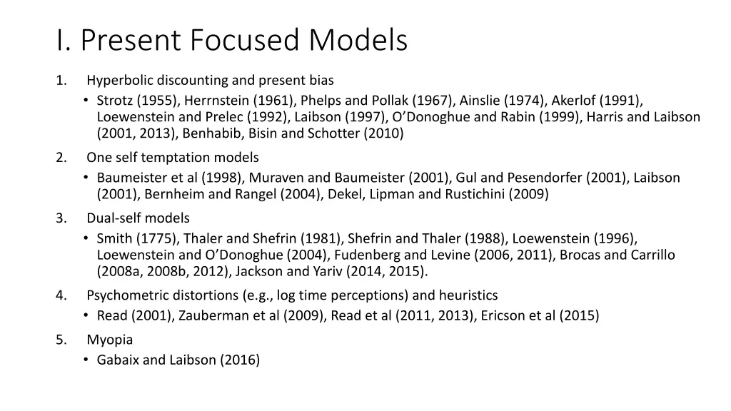 i present focused models