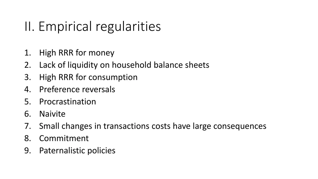 ii empirical regularities 1