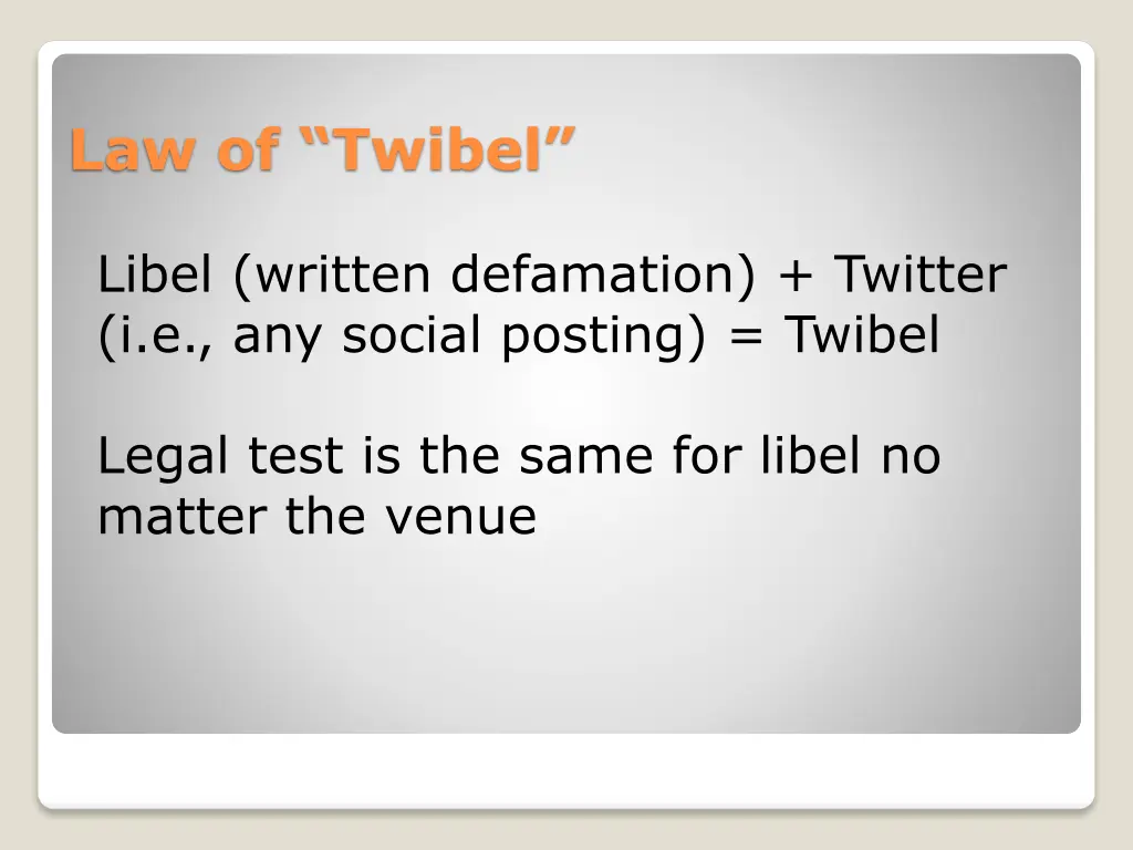 law of twibel