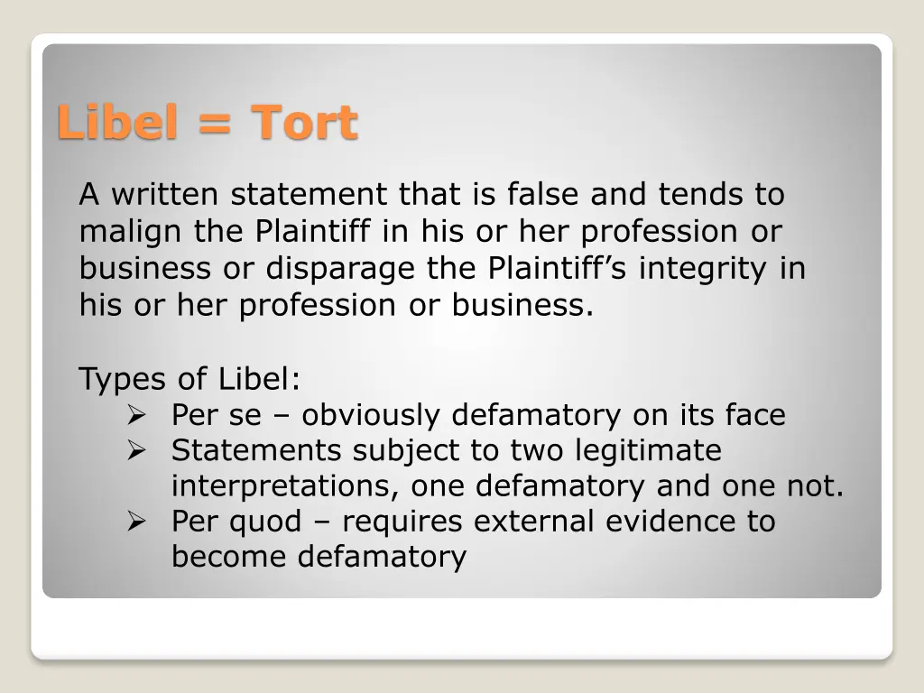 libel tort