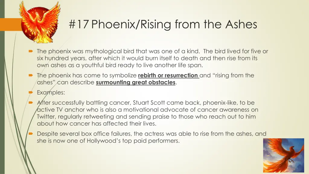 17phoenix rising from the ashes