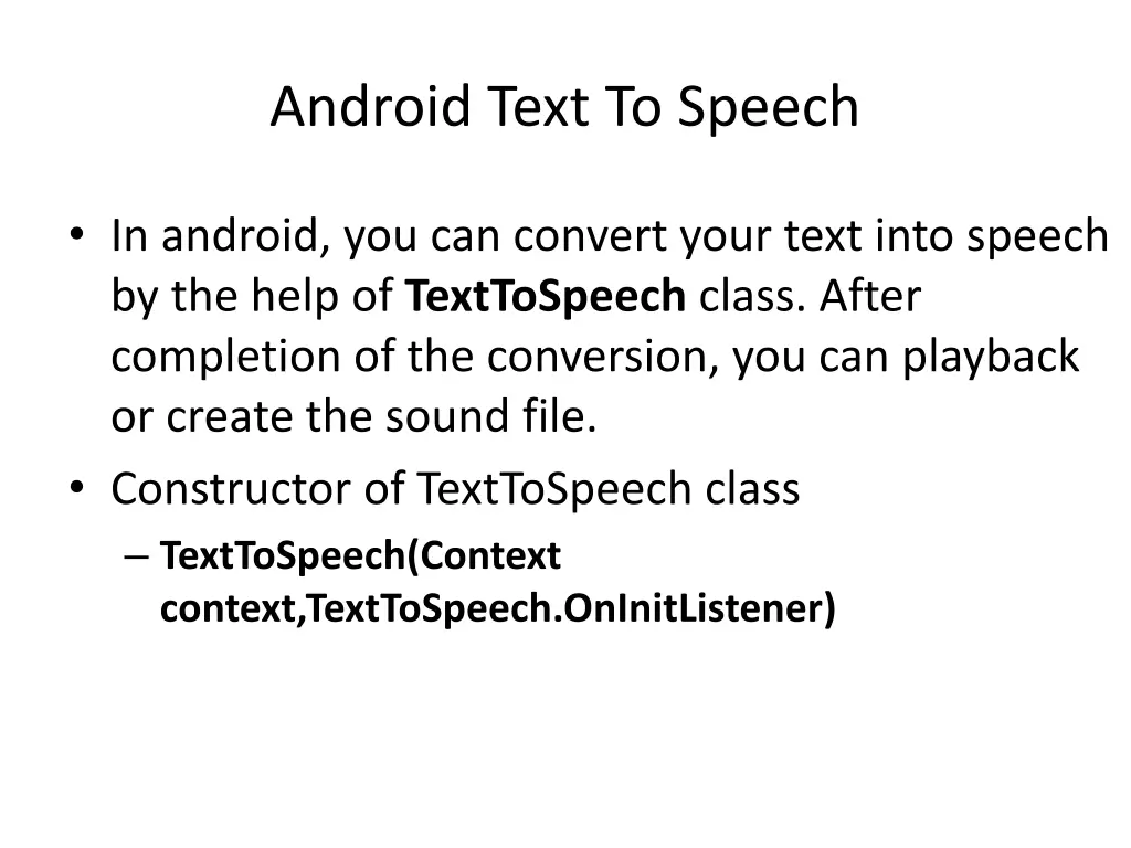 android text to speech