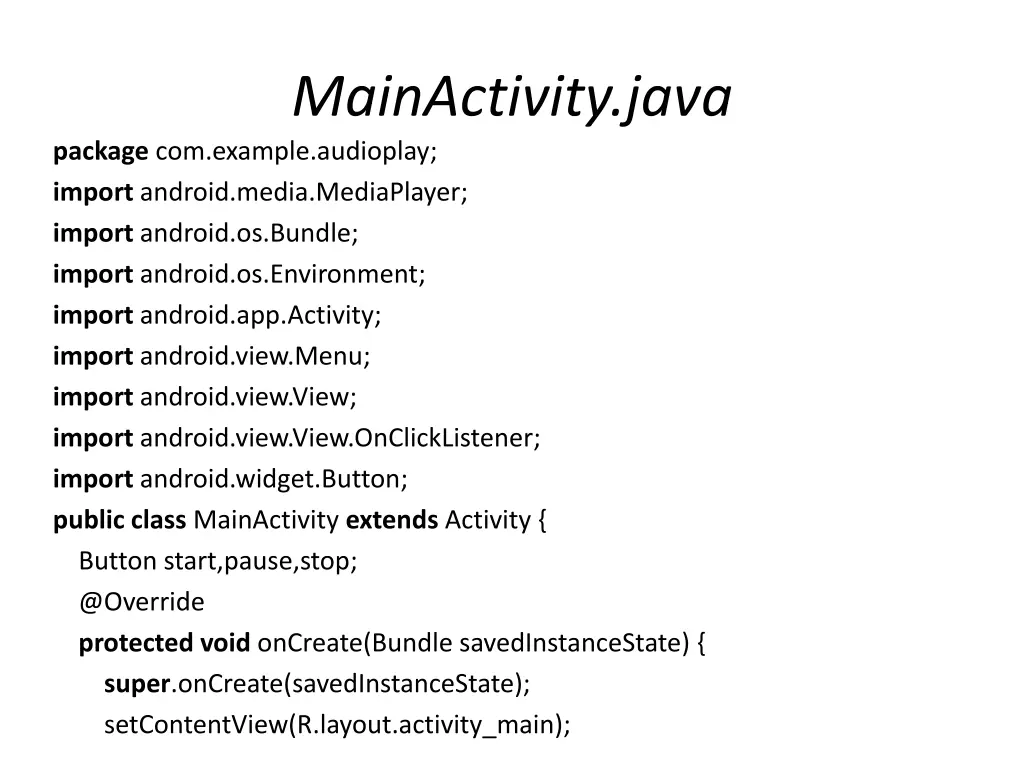 mainactivity java