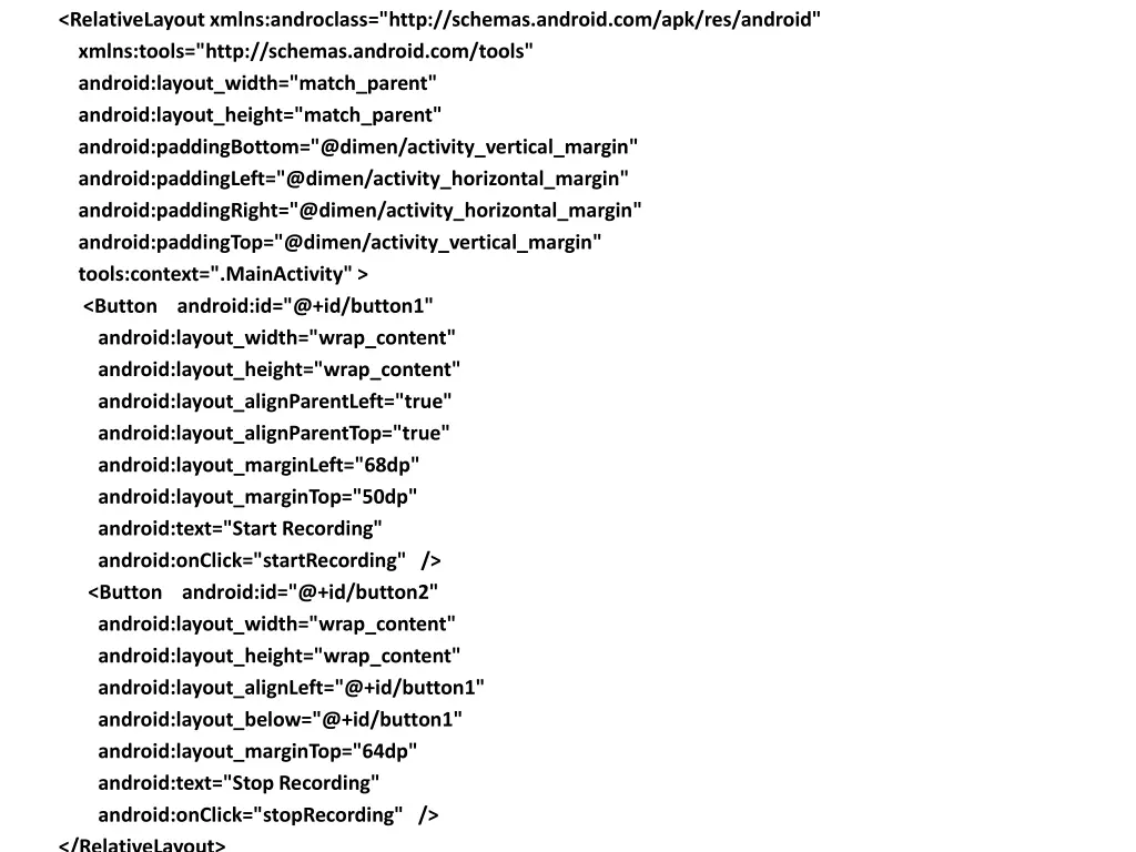 relativelayout xmlns androclass http schemas