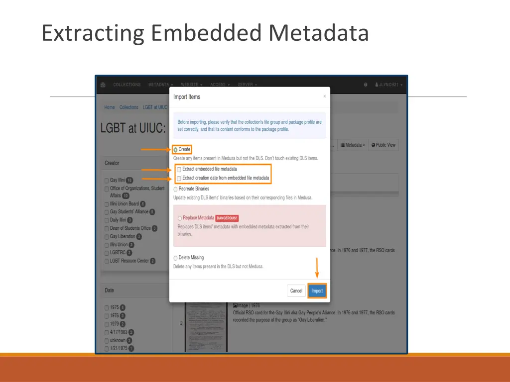 extracting embedded metadata