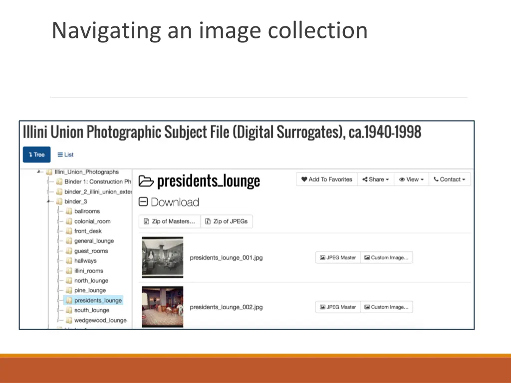 navigating an image collection