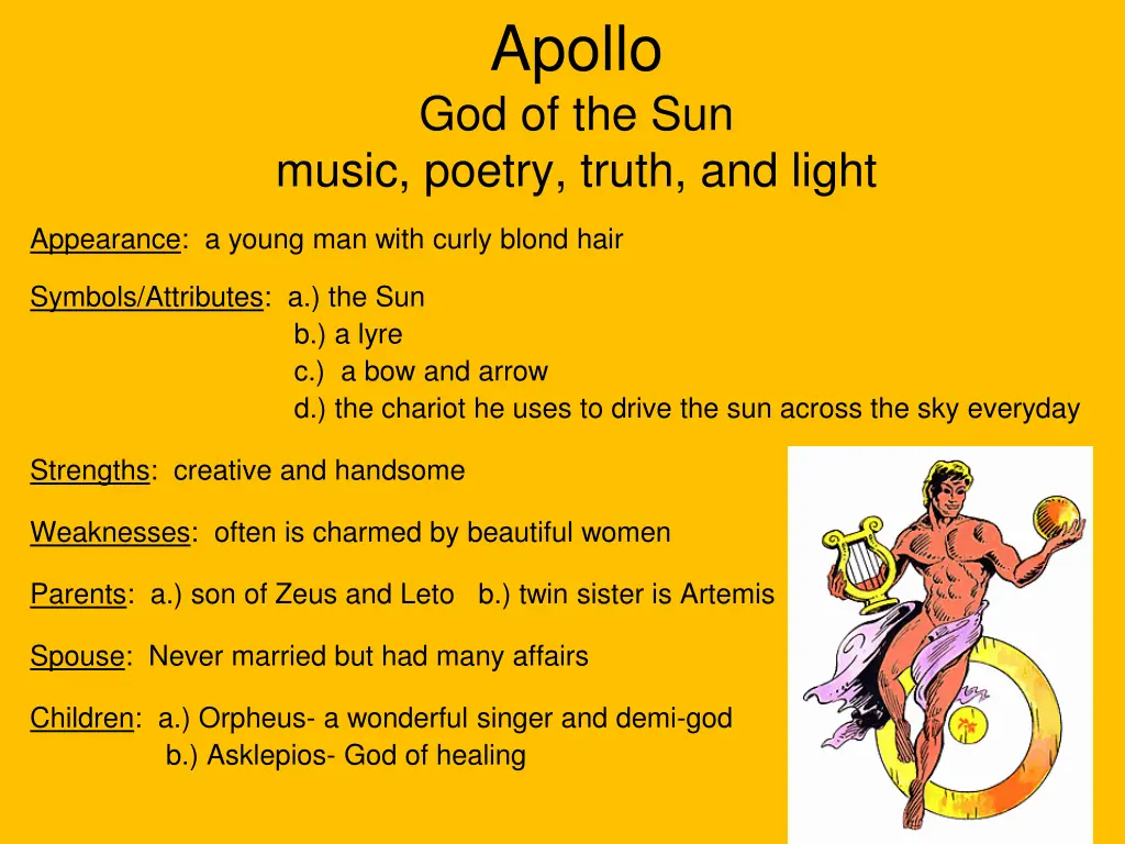 apollo god of the sun music poetry truth and light