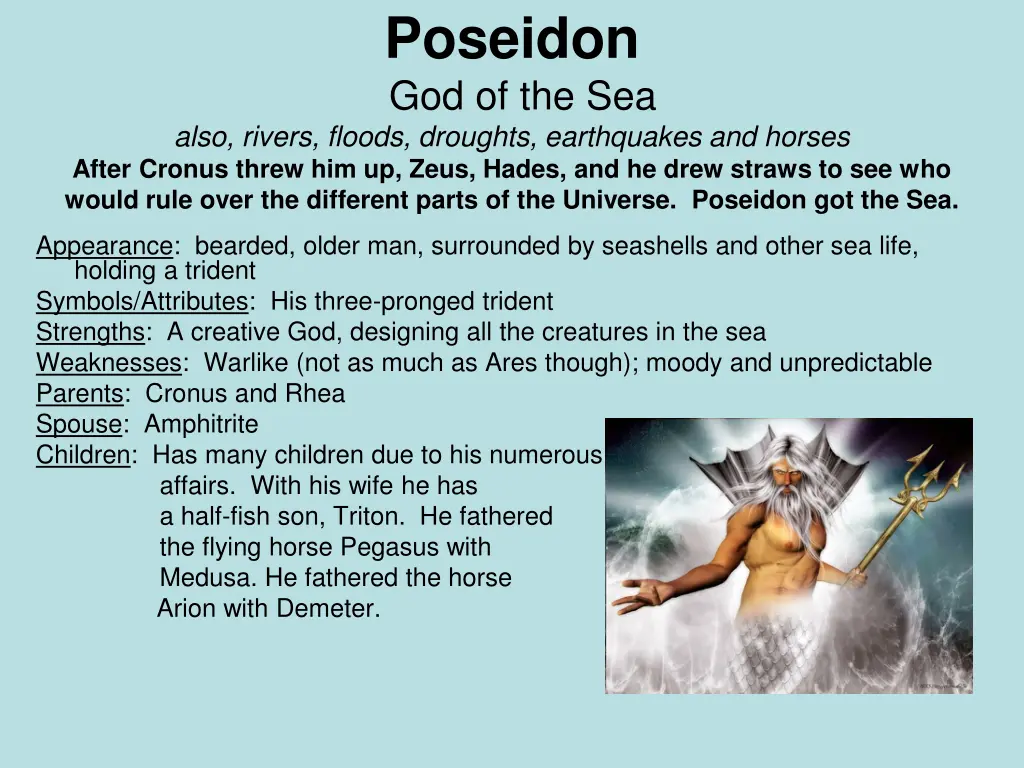 poseidon god of the sea