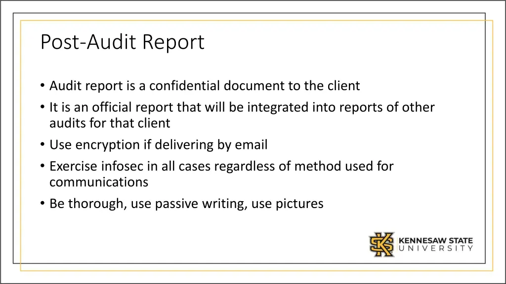 post audit report