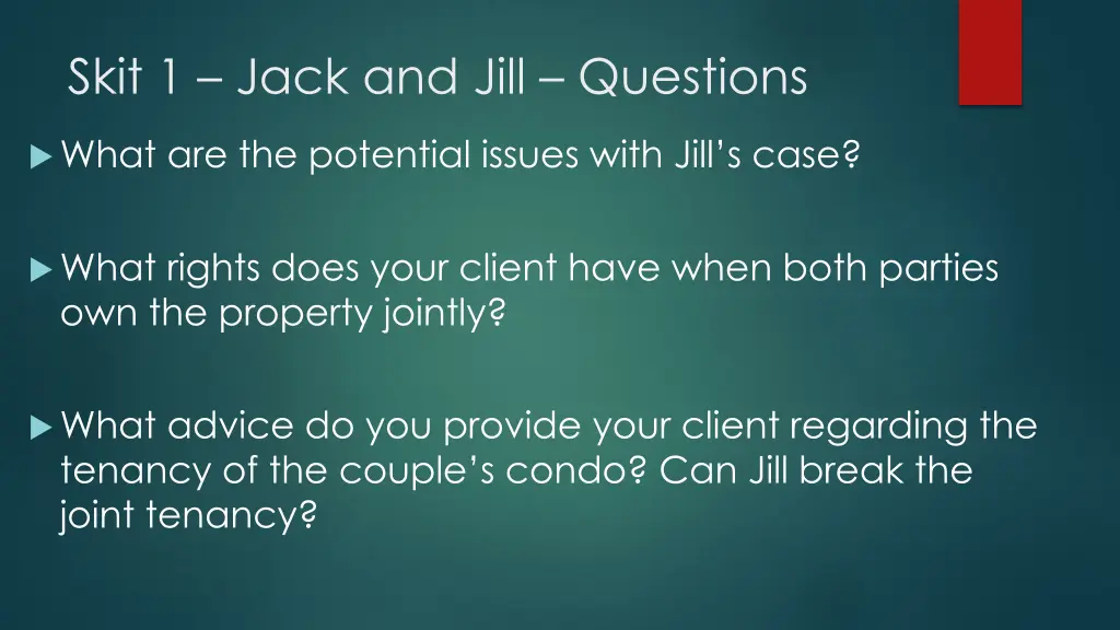 skit 1 jack and jill questions