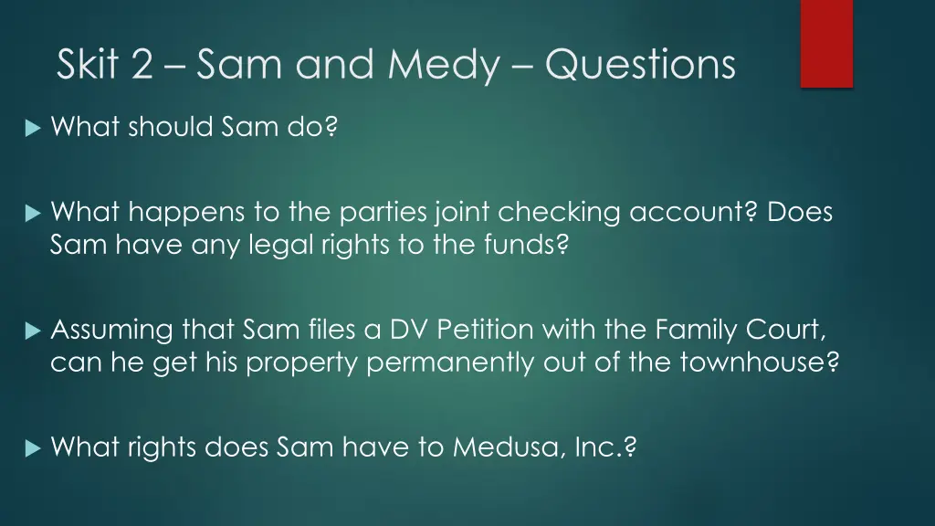 skit 2 sam and medy questions