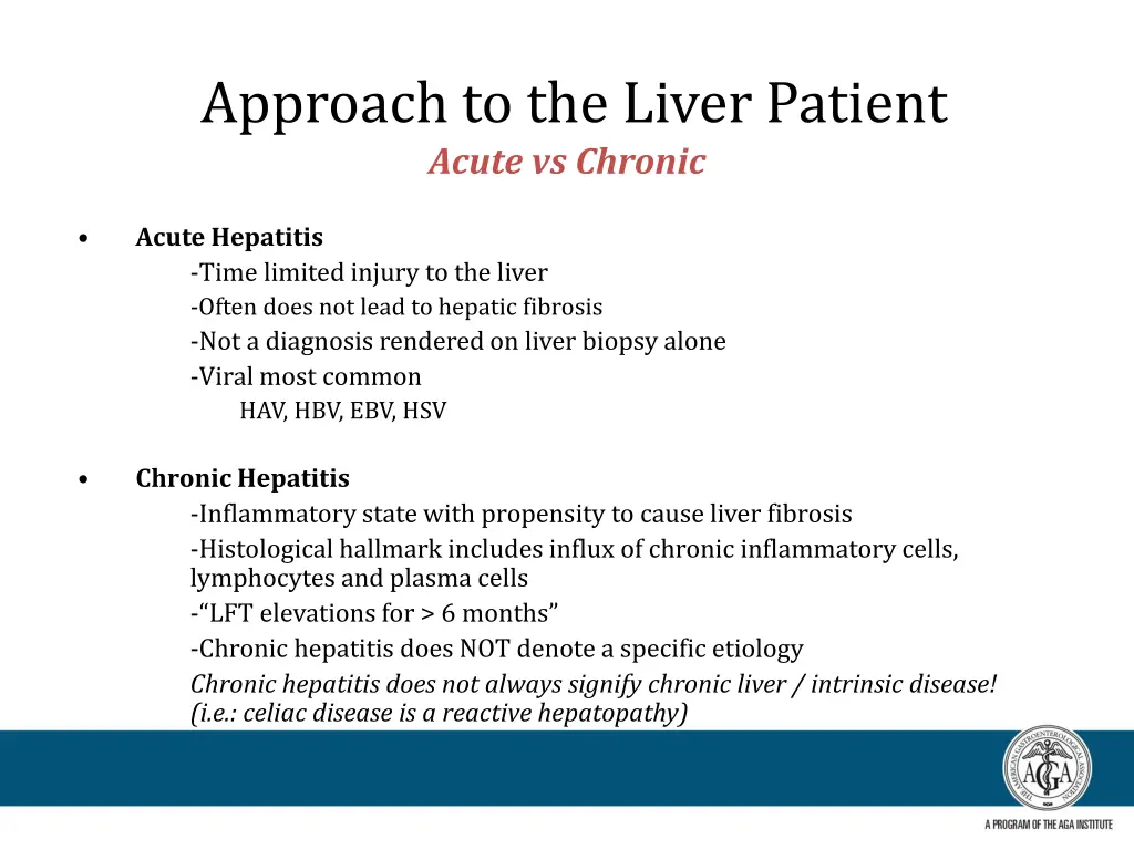 approach to the liver patient acute vs chronic 1