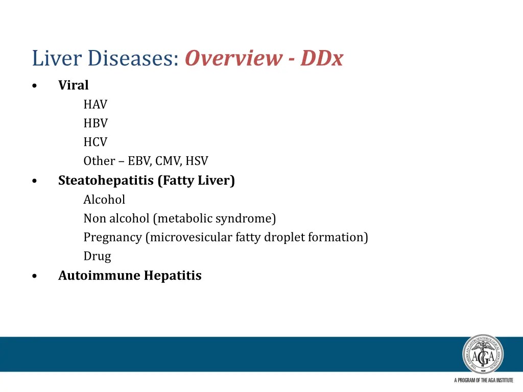 liver diseases overview ddx viral