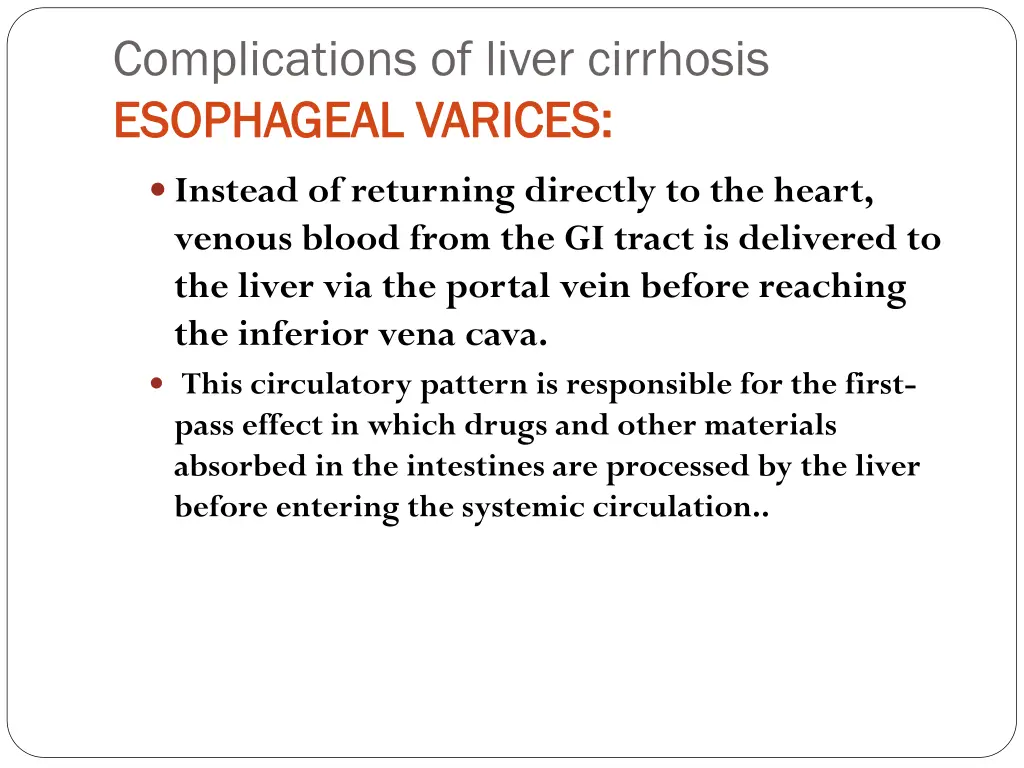 complications of liver cirrhosis esophageal 1