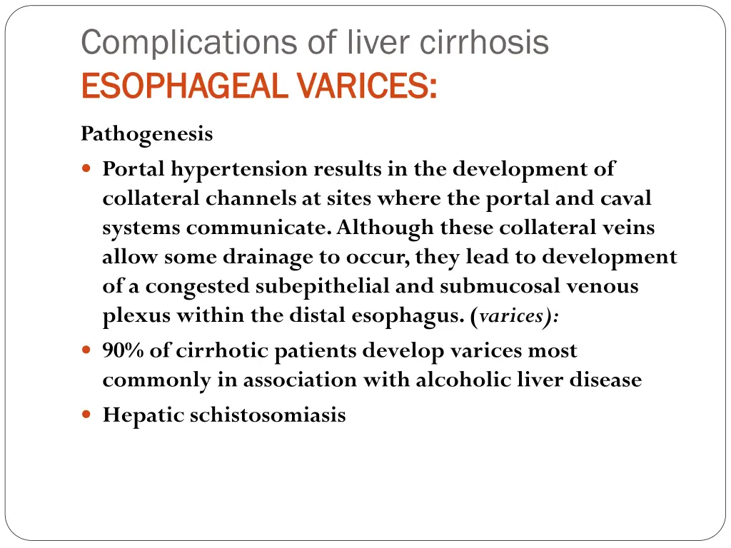 complications of liver cirrhosis esophageal 3