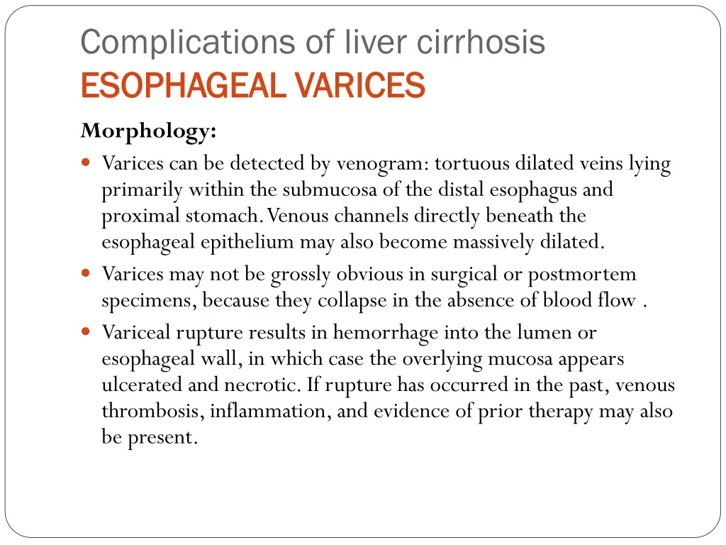 complications of liver cirrhosis esophageal 4