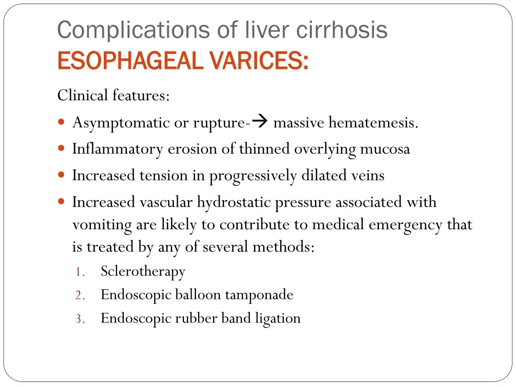 complications of liver cirrhosis esophageal 5