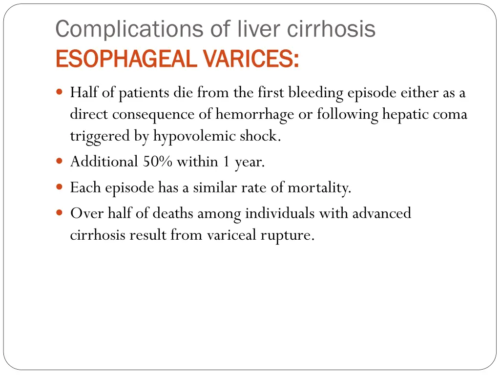 complications of liver cirrhosis esophageal 6