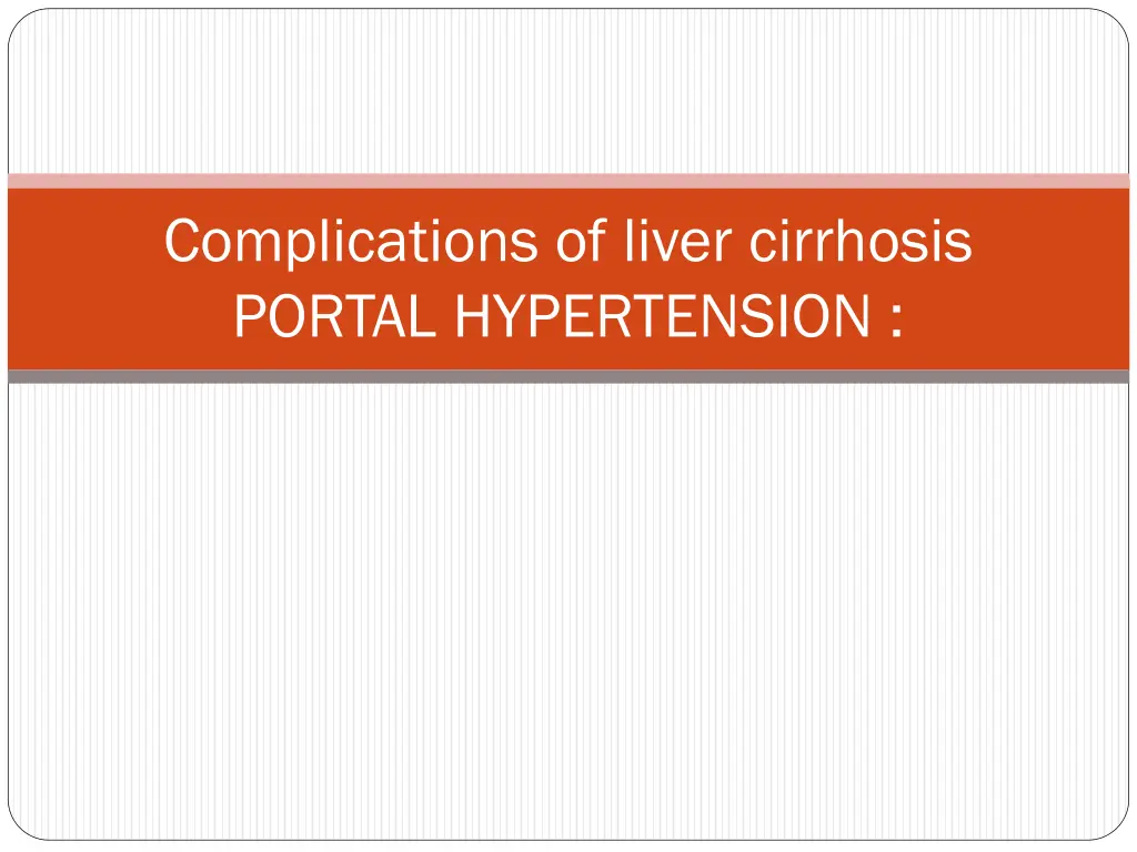 complications of liver cirrhosis portal