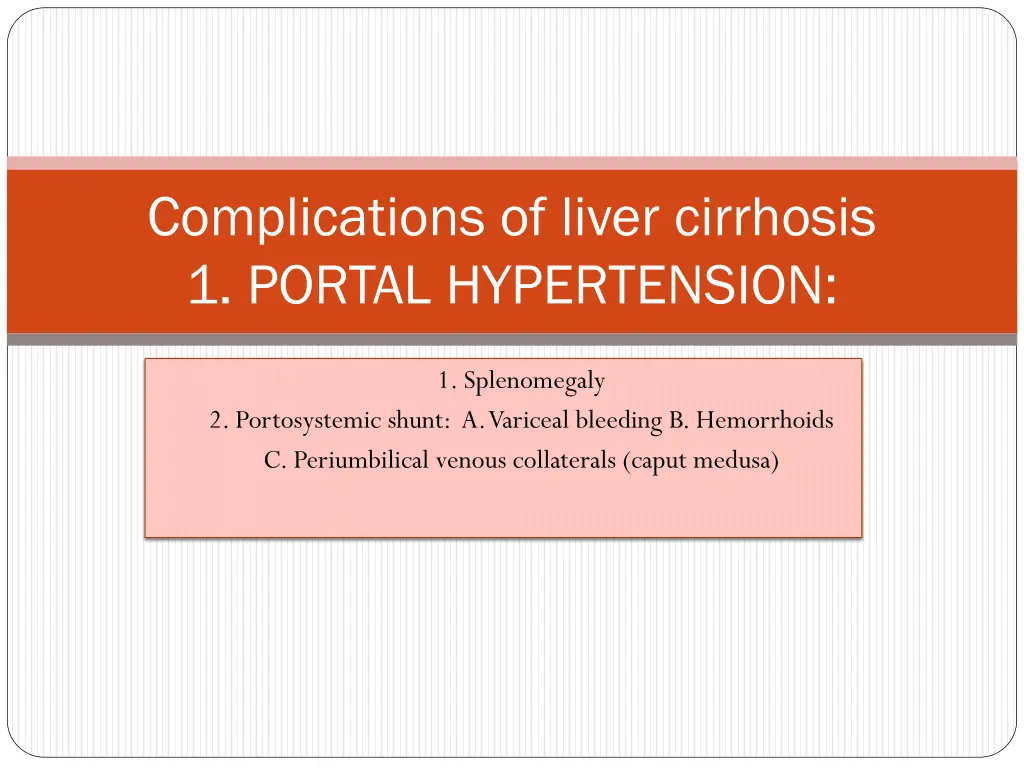 complications of liver cirrhosis 1 portal