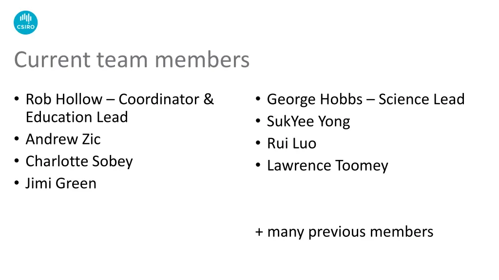 current team members