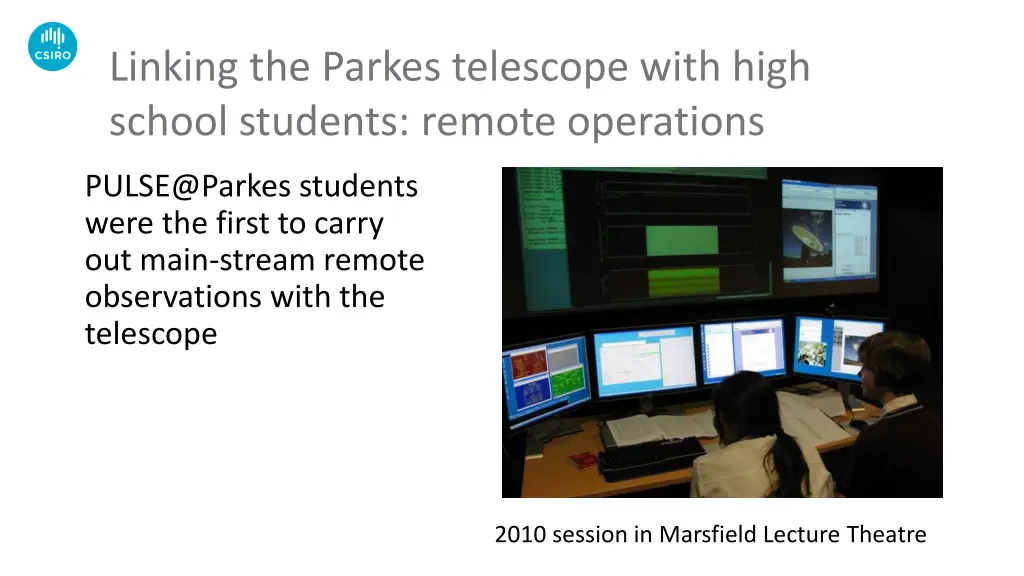 linking the parkes telescope with high school