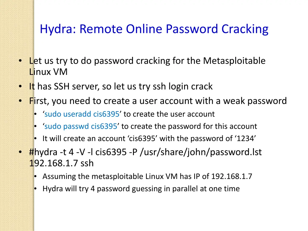 hydra remote online password cracking 1