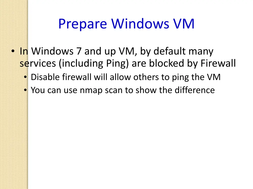 prepare windows vm 1