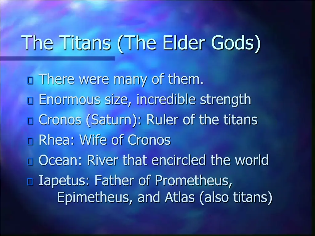 the titans the elder gods