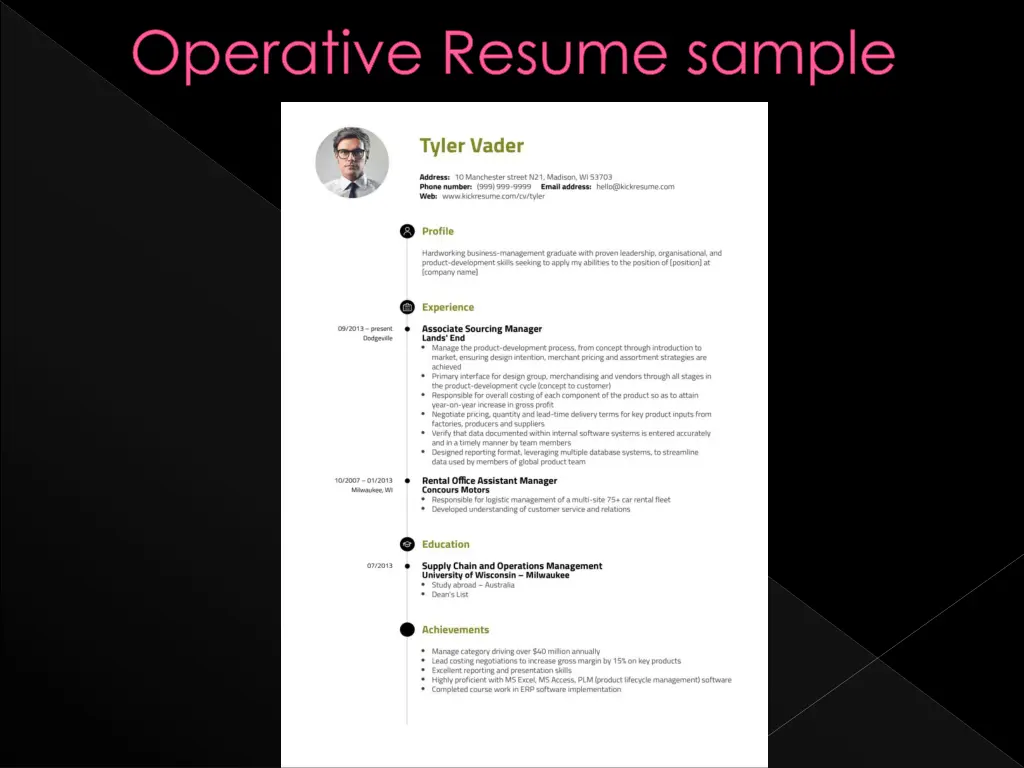 operative resume sample