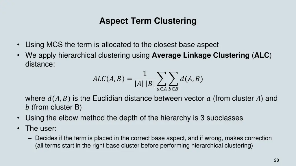 aspect term clustering