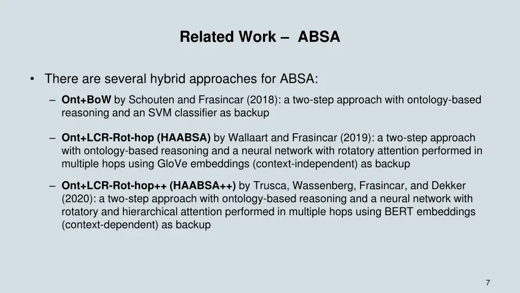 related work absa