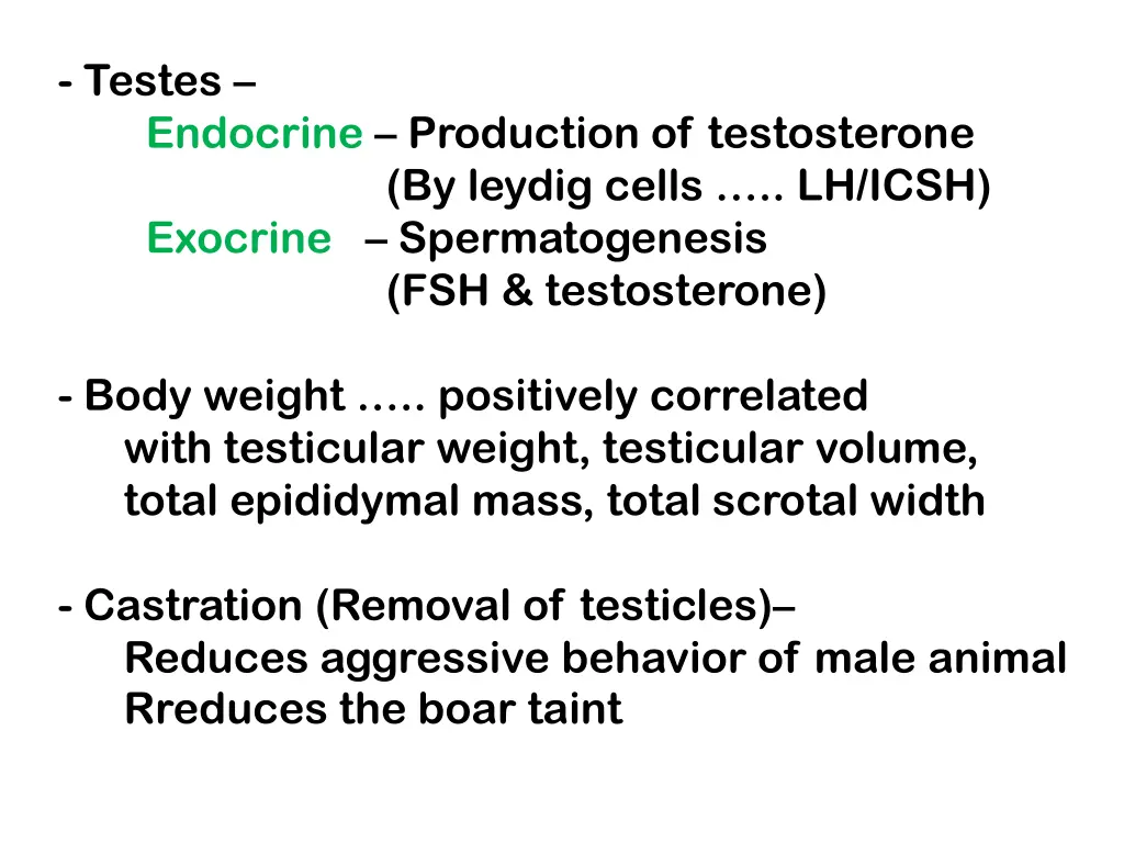 testes endocrine production of testosterone