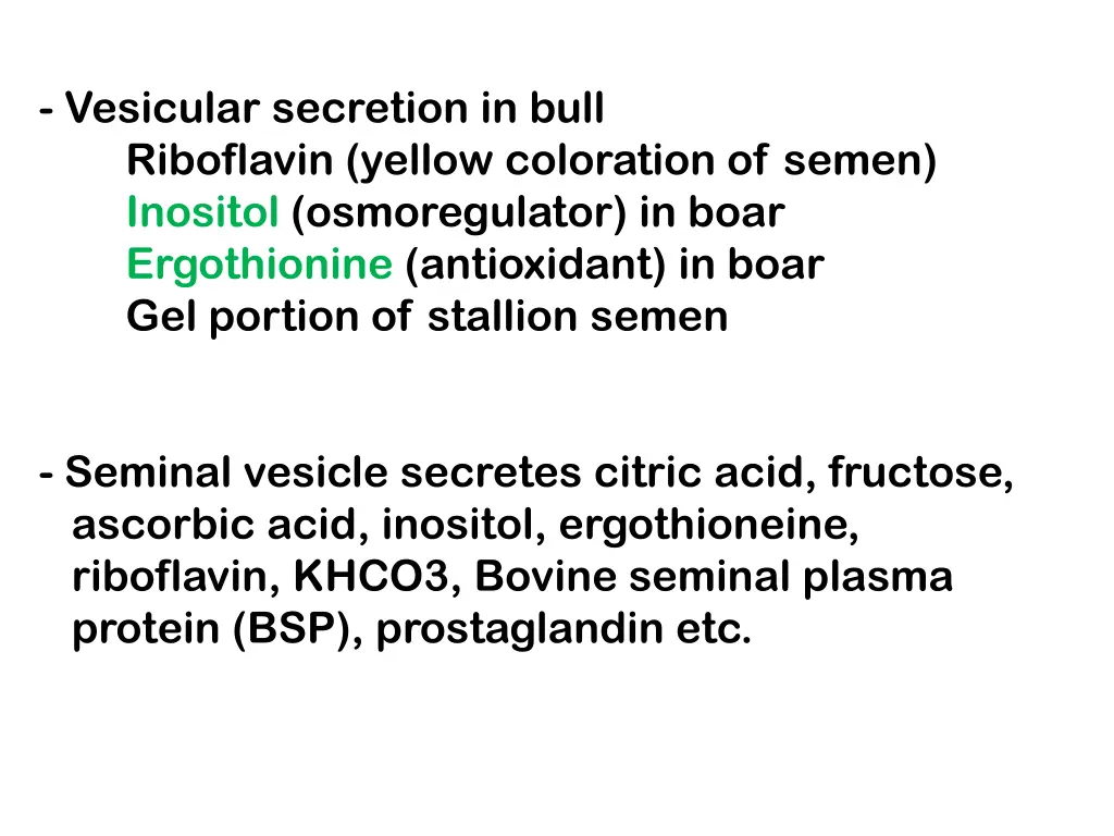 vesicular secretion in bull riboflavin yellow