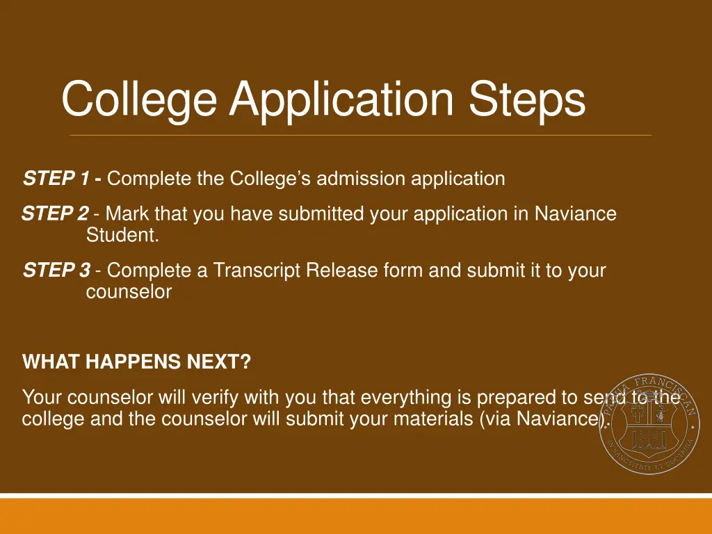 college application steps